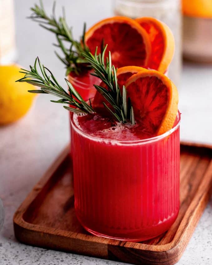 whiskey cocktails made with blood oranges