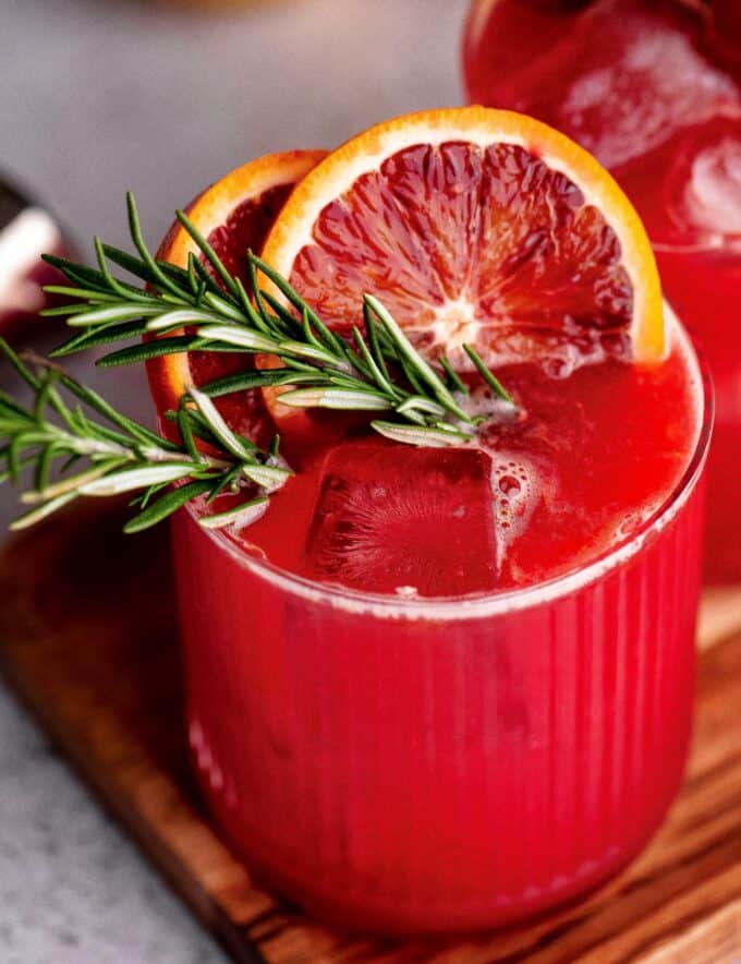 This drink is the perfect blend of tart and sweet with a whiskey kick, and is the most amazing cocktail for fall! Whiskey cocktails are always fun, and with blood oranges, this one is perfect for Halloween and other holidays.