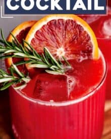 This drink is the perfect blend of tart and sweet with a whiskey kick, and is the most amazing cocktail for fall! Whiskey cocktails are always fun, and with blood oranges, this one is perfect for Halloween and other holidays.