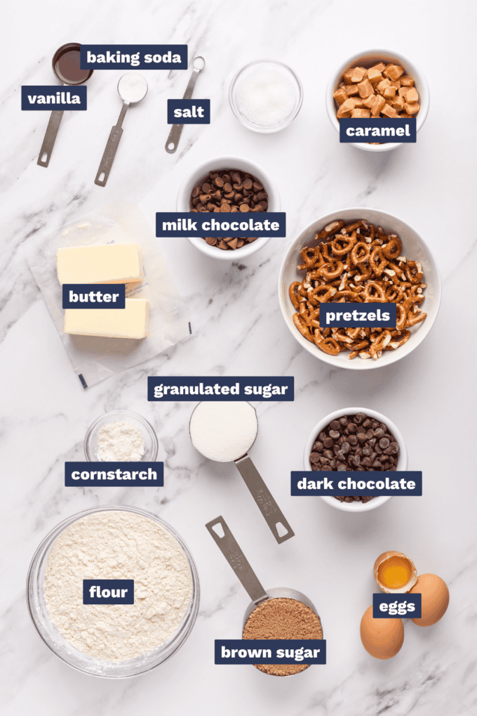 ingredients needed for making salted kitchen sink cookies