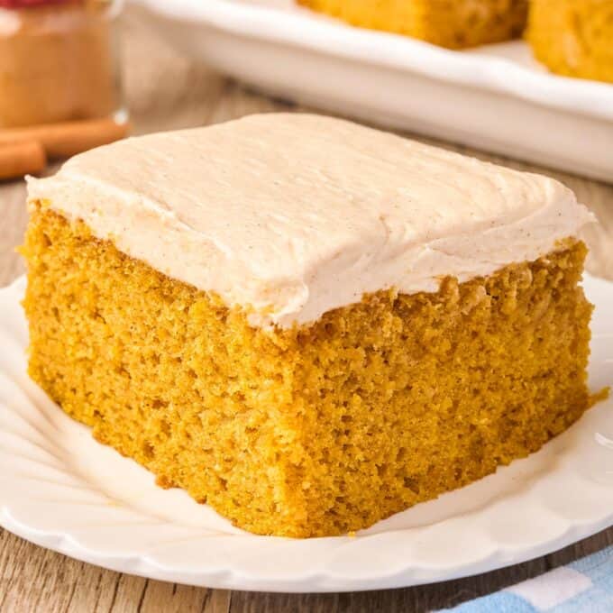 pumpkin bar on a white plate.