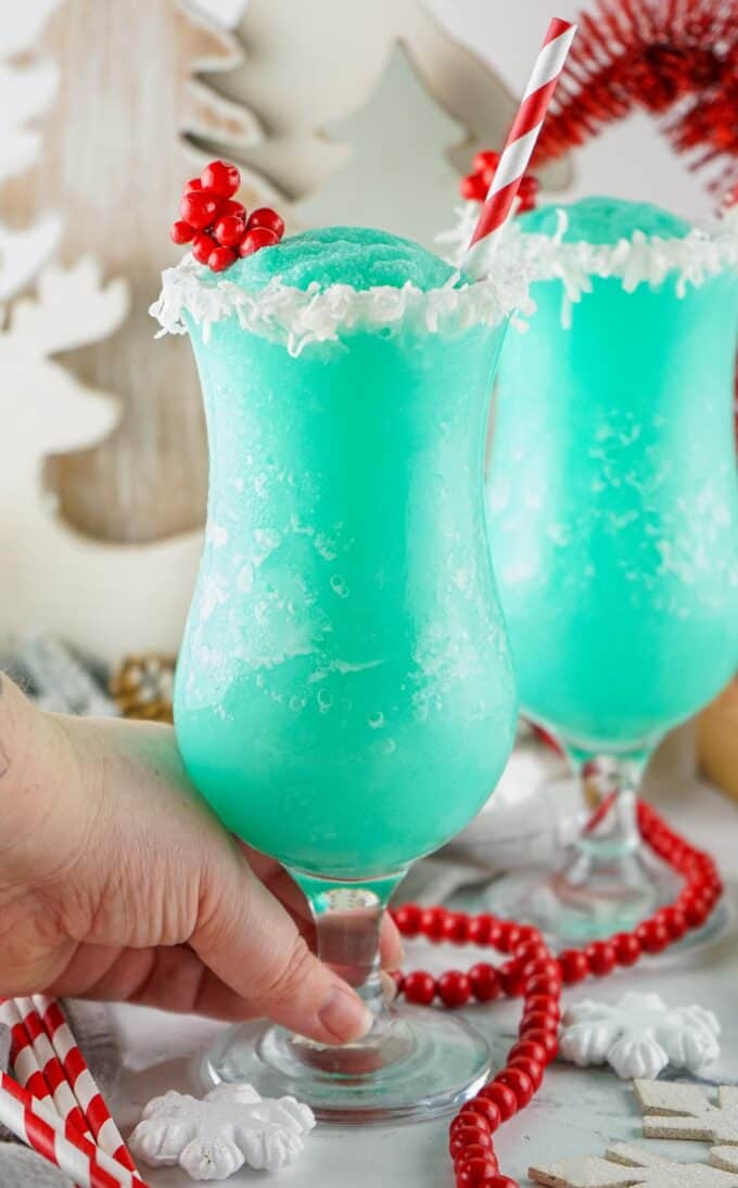 serving a jack frost rum cocktail