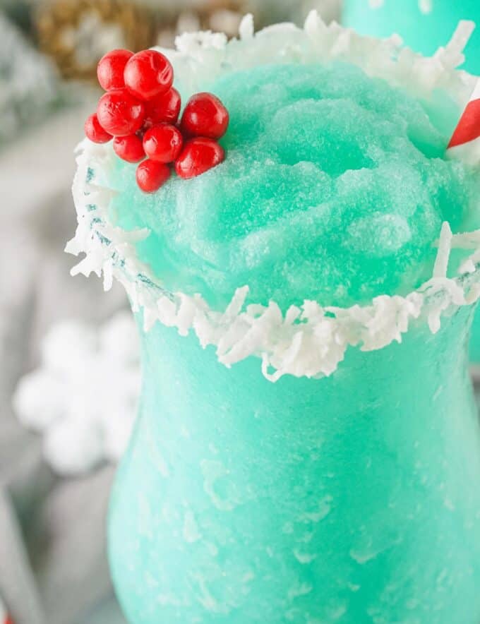 This fun and festive cocktail is named after the infamous Jack Frost, and despite it being a winter drink, it has a delightfully sweet and tropical flavor! It's perfect for all your winter holiday gatherings, and is a nice change from the typical warm drinks served this time of year.