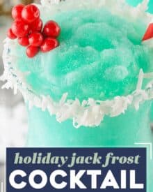 This fun and festive cocktail is named after the infamous Jack Frost, and despite it being a winter drink, it has a delightfully sweet and tropical flavor! It's perfect for all your winter holiday gatherings, and is a nice change from the typical warm drinks served this time of year.