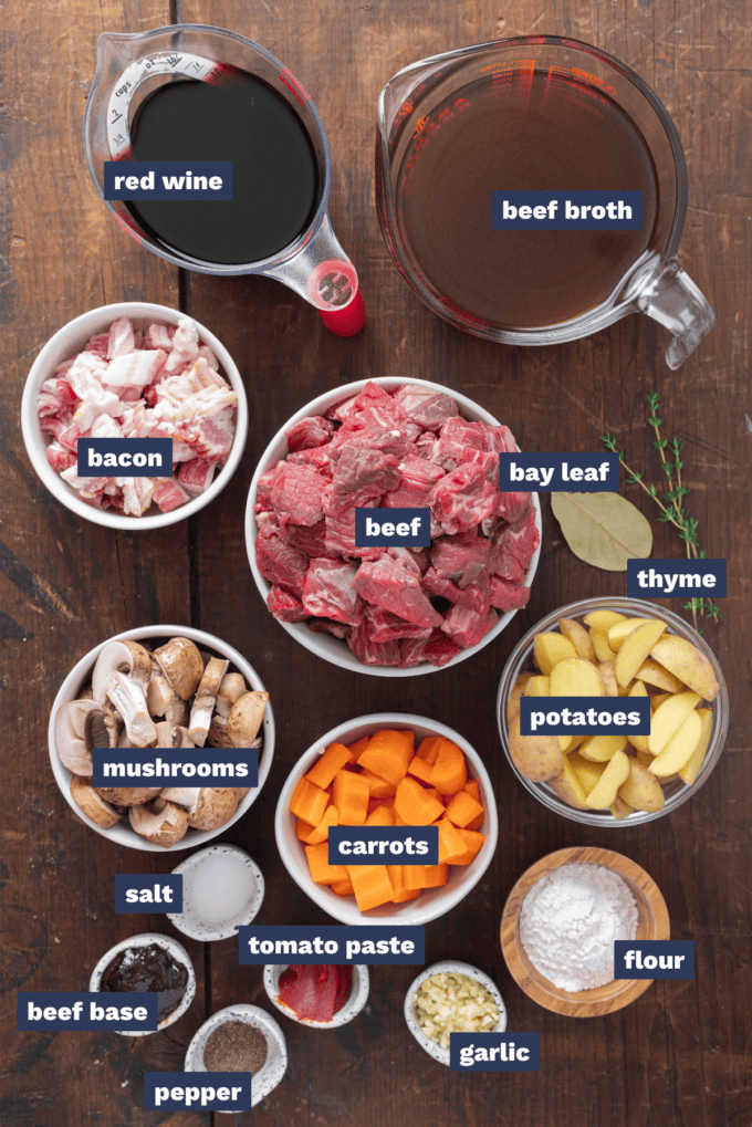 ingredients needed to make beef bourguignon