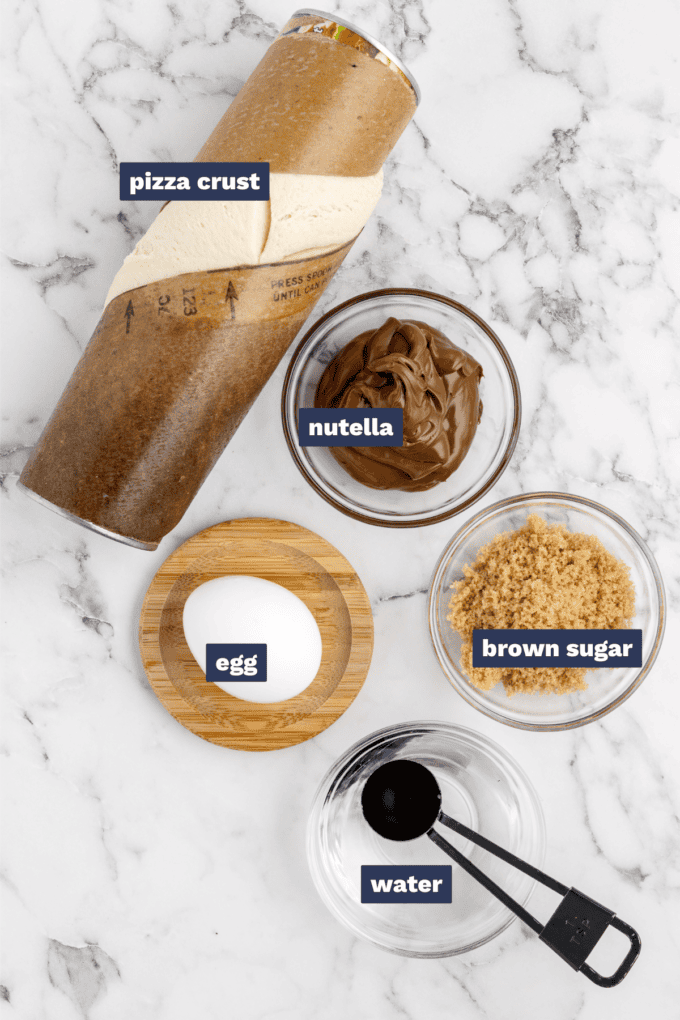 ingredients needed to make nutella pastry twists