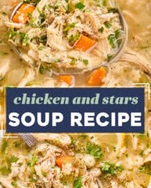 If you're in need of a quick and cozy dinner, or are feeling a bit under the weather, then you definitely NEED this chicken and stars soup! Ready in about 30-40 minutes, this soul-warming soup recipe is made with simple ingredients and can easily be adapted to your tastes.